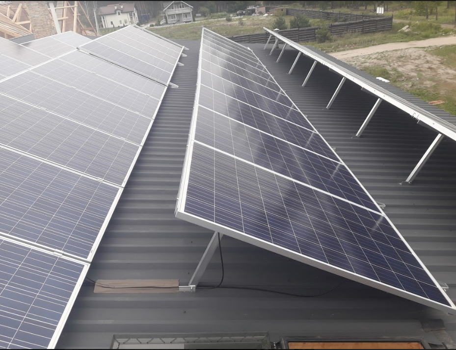 Монтаж, інсталяція сонячного фотоелектричного модуля на плоский дах, кВт
