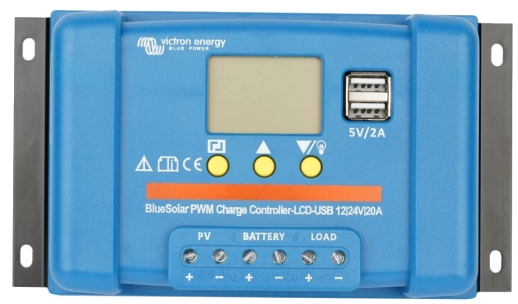 Контролер заряду Victron Energy BlueSolar PWM-LCD&USB 12/24V-20A (20A, 12/24В)